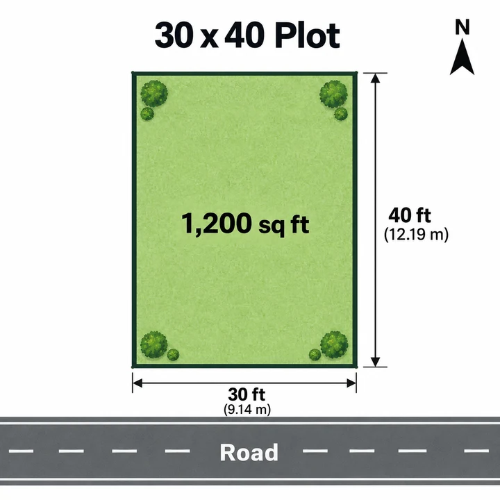 Sattva Ekatra 30 x 40 ft plot plan, 1,200 sq ft (9.14 x 12.19 m) Sattva Ekatra 30 x 40 ft plot plan, 1,200 sq ft (9.14 x 12.19 m)