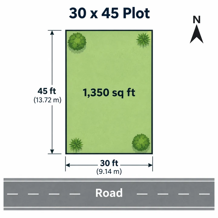 Sattva Ekatra 30 x 45 ft plot plan, 1,350 sq ft (9.14 x 13.72 m) Sattva Ekatra 30 x 45 ft plot plan, 1,350 sq ft (9.14 x 13.72 m)